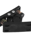Heavy Duty Zinc Alloy Double Roller Door Latch With Ball Catch, Black Spring Loaded Clamp for Gates and Cabinets
