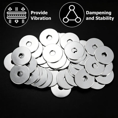 Bulk 200 Piece Flat Washer Set Zinc Plated Carbon Steel 10 Mm ID 40 Mm OD 2 Mm Thick