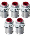 Heavy Duty Snap In Cable Connector For Metal Clad Wiring Smooth Install Zinc Conduit Fitting Plug And Play Mc Ac Cable Clamp 3/8 Inch Electrical Hardware 5 Pack with cast zinc clips