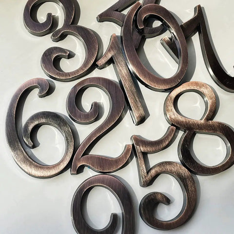 3 Inch House Mailbox Numbers Copper Finish Door Address Sign Stickers For Apartment Office Home Yard Outdoor Or Business Decoration Weatherproof Exterior Numerals Durable Corrosion Resistant Easy To Install