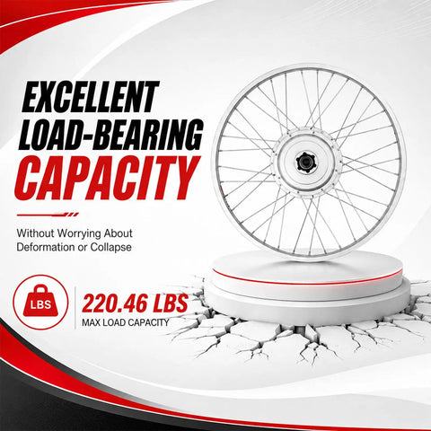 Upgrade Your Ride With 750W 24 Inch Front Wheel E Bike Hub Motor Conversion Kit Featuring 390 RPM Handbrake And Thumb Throttle Perfect For 24 Inch Bicycles DIY Electric Bicycle Build, load bearing capacity showcase.
