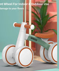 Toddler Balance Bike for 1 Year Old Baby Boys Girls First Birthday Gift No Pedal Closed Wheels, compact design with silent wheels.