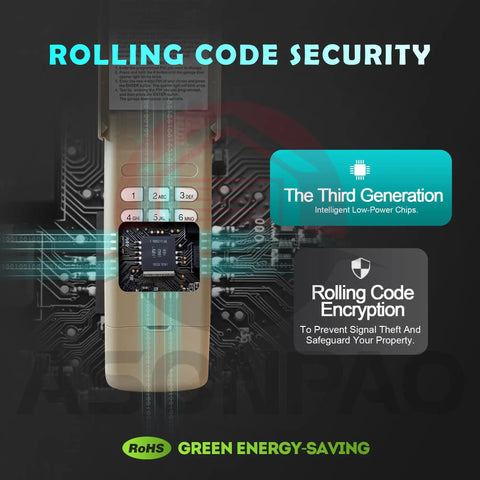Wireless Universal Garage Door Opener Keypad For LiftMaster 878Max 877LM with rolling code security feature display.