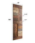 S-Series Knotty Pine Wood Sliding Barn Door With Hardware Kit, Handmade In USA, Multi Color Finish, 30x84 inches, side view