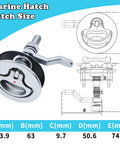 Marine Grade Cam Latch For Boats 316 Stainless Steel Hatch Lock Set With Back Plate Flush Pull Handle Adjustable Arm Includes Screws