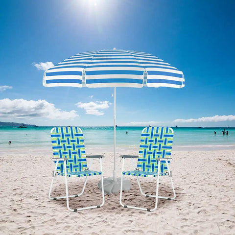 Two Pack Webbed Folding Lawn Chairs For Outdoor Use Beach Camping Patio Garden Backyard Dining Blue Classic Go-To Comfort