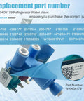 Beefed Up W10408179 Refrigerator Water Inlet Valve Replacement With 3 Water Lines One Inlet And Two Outlets For Whirlpool Kenmore Maytag Amana KitchenAid Ikea Refrigerators, blue plastic