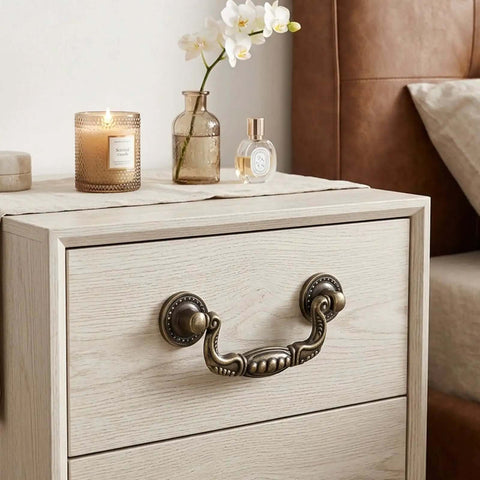 Bronze Vintage Drawer Pull Handles Set Of 4 With Mounting Screws Antique Drop Bail Hardware For Dressers Cabinets Wardrobes And Doors