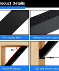 Heavy Duty 45 Degree Angle Support Brackets Kit For Wood Posts, 12 Piece Heavy Hitter Corner Brace Set features thick, waterproof steel design.