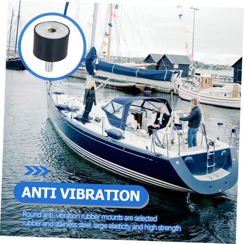 Top Tier Rubber Isolator Mounts For High Elasticity Vibration Dampening Pads on a boat, showcasing rubber mount type and sturdy design.