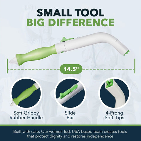 Multipurpose Toilet Wiping Aid 14.5 Inch Long Handle For Women And Men Toilet Paper Extender And Assist Tool Ideal For Elderly