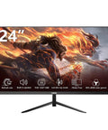 Front view of 24 Inch Gaming Monitor With 100Hz Refresh, Built In Speakers, 1080p Display, Ergonomic Tilt For Home Office And Gaming.