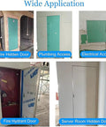 Wide application of Slick Finish And No Sweat Setup Paintable Drywall Access Panel With Lightweight Aluminum Frame for plumbing and electrical access.