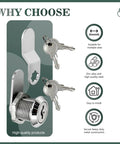 Heavy Duty Three Pack Cam Locks With No Sweat Setup Solid As A Rock Security For Tool Boxes Drawers And Pickup Beds showing keys and zinc alloy mechanism.