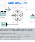 Wire diagram showing connections for High Output 12V Solenoid Relay Switch Four Terminal DC Contactor With Trombetta Power Seal.