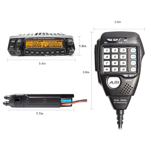 Dual Band Mobile Transceiver for Vehicles VHF 144 148 MHz and UHF 420 450 MHz With 50W VHF and 40W UHF Cross Band Repeat