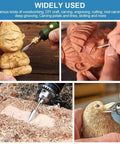 Savage Sharpness Hss Wood Carving Tool Kit For Rotary Tool With Five Precision Drill Bits Universal One Eighth Shank used for detailed wood carving and engraving.