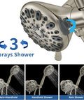 3 spray settings on handheld shower head for Matte Black Shower Faucet Set With Tub Spout And Handheld Shower Head Valve Included