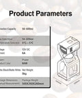 Product parameters of Smart Electric Ice Drip Coffee Maker With LED Touchscreen And Precision Cold Brew Controller detailing capacity and specs.