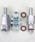 Quarter Inch Gas Tank Fuel Line Quick Release Disconnect Coupling Kit With Stainless Steel Valves And Viton O Rings components displayed