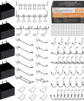 INCLY 120-piece pegboard hooks and bins kit for 1/8–1/4 in pegboards.