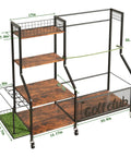 Garage Golf Bag Storage Organizer Holds 2 Full Size Bags With 360 Degree Swivel Wheels Wood Shelves Anti Tip Straps Sturdy Steel Frame