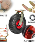 Heavy Duty Caster Wheels With Top Plate Swivel For Carts And Workbenches, showing rubber tread and ball bearing details