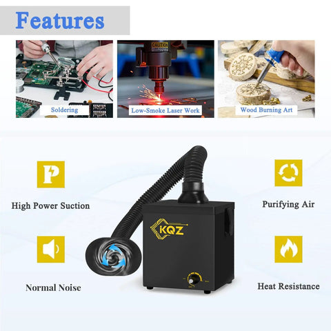 Pro Grade Solder Fume Extractor With 168 Cubic Meters Per Hour Powerful Suction Thick Pre Filter And H13 HEPA Filtration