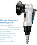 45-degree pneumatic chamfering tool for metalworking with 1/4 in air inlet.