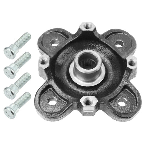 Built Tough Front Wheel Hub And Bearing Assembly With Grade 8 Studs Fits Polaris Ranger 900 1000 Diesel 570 full view with bolts.