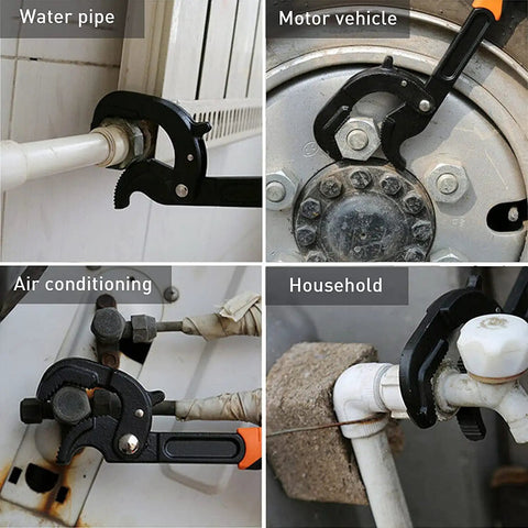 Two Piece Self Adjusting Wrench Set Universal Spanner And Pipe Wrench used on pipes and vehicles for repair and maintenance
