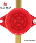 Gate Valve Lockout Kit Two Pack Valve Lockout Device on brass valve handle, ABS plastic, OSHA compliant for industrial use