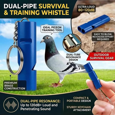 All In One Pigeon Care Starter Kit With Perches Leg Bands Dummy Eggs Waterer And Feeder focus with survival whistle.