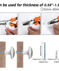 Installation guide for Four Pack Colorful Wildflower Stained Glass Cabinet Knobs For Kitchen And Bath with adjustable screws.