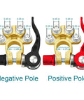 4 Way Quick Release Battery Terminal Connectors For SAE JIS Type A Posts, Positive and Negative Cable Ends, Heavy Duty Copper, 2 Pack