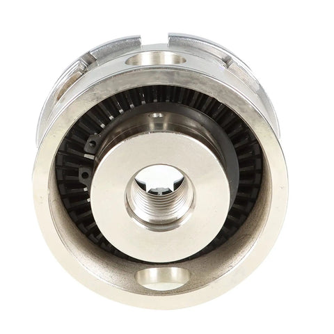 Front view of 4-Inch 4-Jaw Bevel Gear Chuck With Anti-Release Spindle Lock Reversible 1-Inch X 8-TPI Wood Turning Chuck for mini lathe