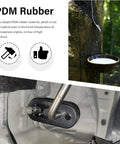 Heavy Duty Rubber Exhaust Hanger Kit 8 Pieces With 4 Hole Adjustable Muffler Hangers And 2 Hole Options in use, EPDM material focus
