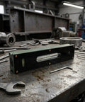 Machinist For Spirit Level, 0.02mm Steel Level For Machine Tool Alignment on a workbench with tools.