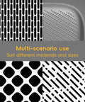 Patterns showing multi-scenario use with heavy duty hydraulic oval hole punch die for CH-70 system replacement 11x18mm for metal sheets.