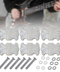 Upgrade Your Folk Guitar Game With These Awesome 6 Piece Tuning Peg Buttons, white plastic knobs with mounting hardware.