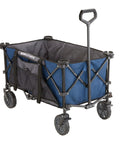 Collapsible Folding Outdoor Utility Wagon with Oversized 36x21x15 Inch Bed, 150 Lb Load, Blue, Built for Beach, Camping, Picnics and Sports