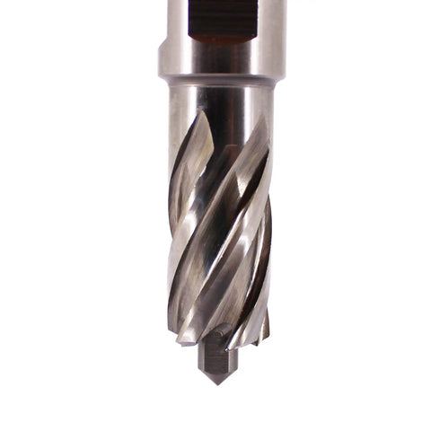 No Nonsense 5/8 Inch Annular Cutter With 3 Inch Pilot Pin For Magnetic Drill Press High Speed Steel M2Al Hole Saw close-up view