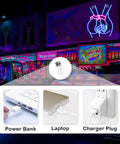 Sexy Woman Neon Sign Wall Light For Home Bar Bedroom Game Room Decor Neon Art, showing USB connections for charging options.