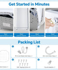 Installation guide for Compact Portable Washing Machine With Full Automatic 1.06 Cubic Feet Capacity And 10 Wash Cycles.