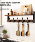 29 Inch Rustic Wall Coat Rack With Shelf And Hooks Entryway Organizer For Living Room Bedroom Or Bathroom Heavy Duty Black Finish 80 Lbs Capacity Perfect Storage And Display