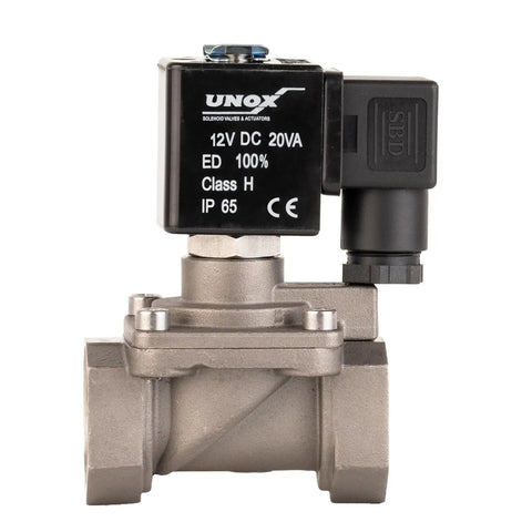Three Quarters Inch NPT Solenoid Valve 12V DC Stainless Steel AISI316 Viton Seal Normally Closed For Diesel Use