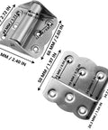 Two Pack Stainless Steel Self Closing Spring Hinges With Adjustable Tension 2.4x3 Inch, Rust Resistant showing measurements