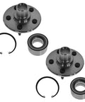 Rear Wheel Bearing And Hub Kit Set For 2002 2010 Ford Explorer 2002 2003 Explorer Sport 2007 2010 Explorer Sport Trac Lincoln Aviator Mercury Mountaineer Two Piece Rear Driver And Passenger Side Bearings For Your Ride, showing two hubs, bearings, and clips.
