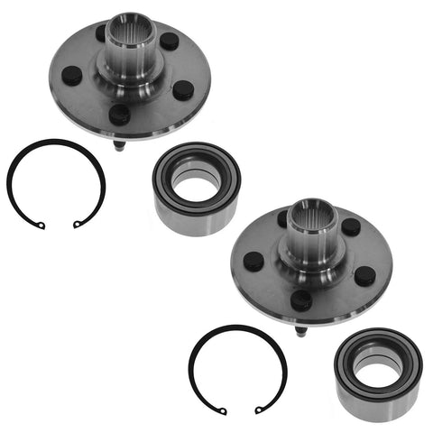 Rear Wheel Bearing And Hub Kit Set For 2002 2010 Ford Explorer 2002 2003 Explorer Sport 2007 2010 Explorer Sport Trac Lincoln Aviator Mercury Mountaineer Two Piece Rear Driver And Passenger Side Bearings For Your Ride, showing two hubs, bearings, and clips.