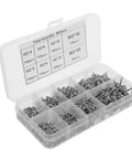 800-Piece Self-Tapping Screw Kit For Furniture And Cabinets With M2 Round Head Carbon Steel Screws displayed in organizer box